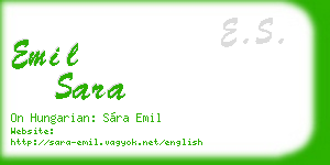 emil sara business card