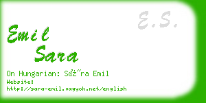 emil sara business card